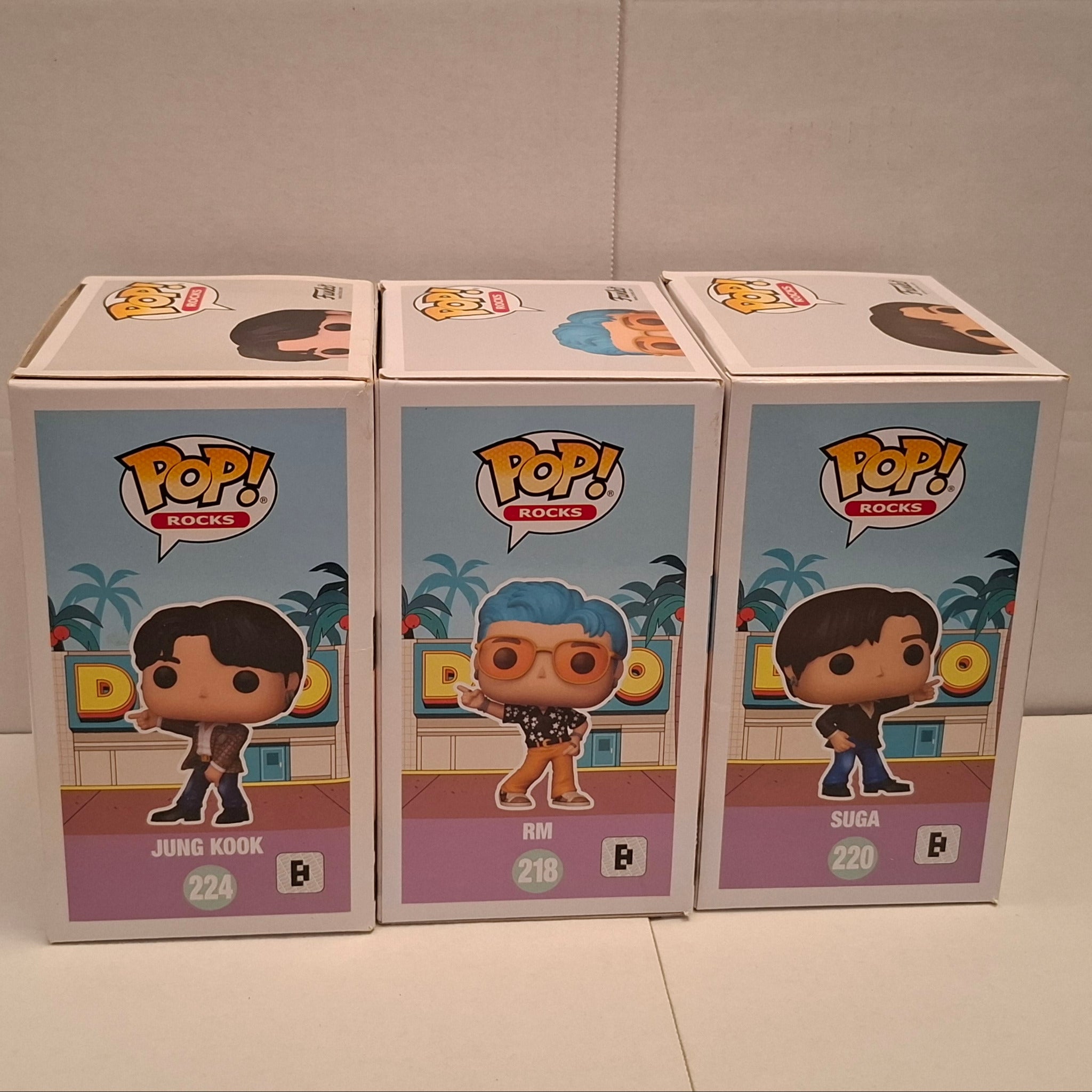 Lot BTS Dynamite - RM #218, Suga #220, Jung Kook #224 Funko