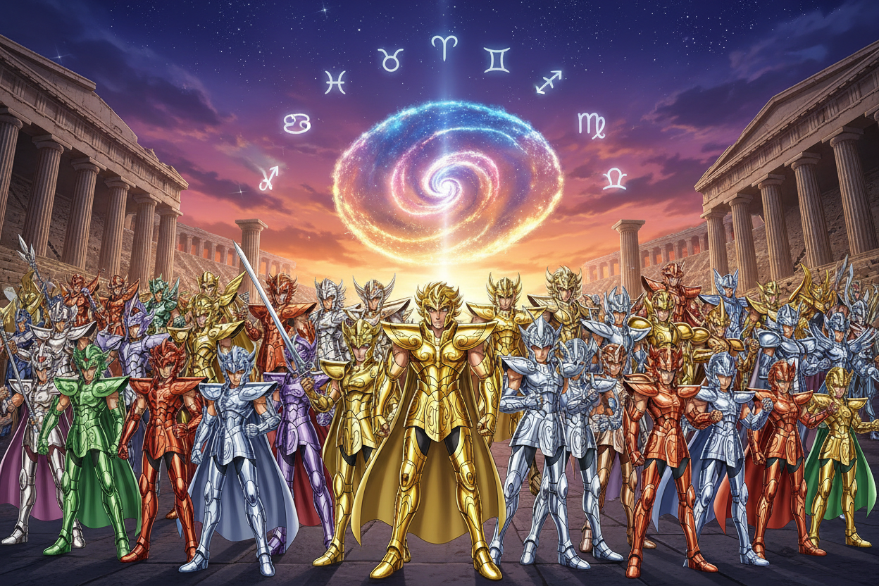 AUTRE IMAGE SAINT SEIYA AVEC PLUS DE CHEVALIERS
