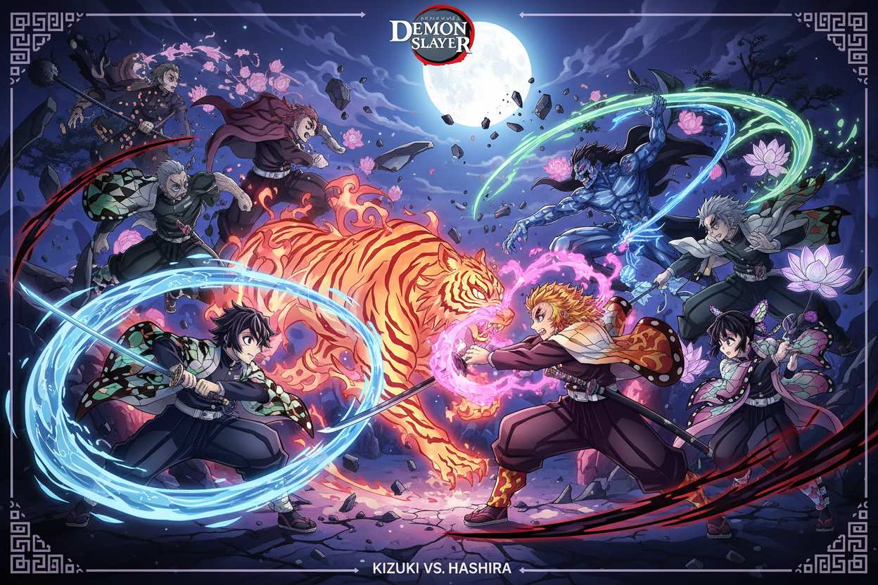 DEMON SLAYER LUNE SUPERIEUR VS LES PILIERS
